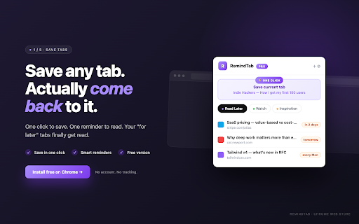 RemindTab screenshot 1