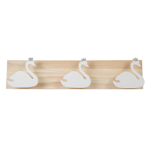 Title 7, Natural Wooden Hooks for Kids Room, White Rabbi...