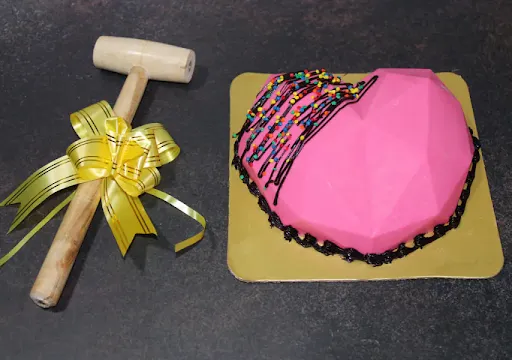 Pink Pinata Heart Cake