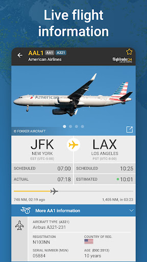 Screenshot Flightradar24 Flight Tracker