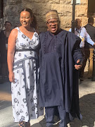  Minister of transport Fikile Mbalula and his wife, Nozuko, arrive at Sona 2020. The minister says his outfit is inspired by Africa.