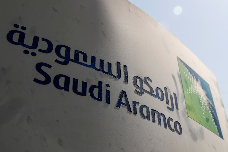 Saudi Aramco's logo at the oil facility in Khurais, Saudi Arabia, October 12 2019. Picture: MAXIM SHEMETOV/REUTERS