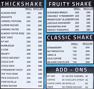 The Shake Factory menu 1