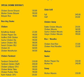 PVS Donne Biryani menu 