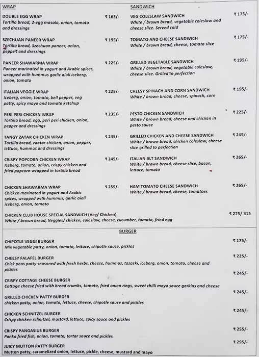 Merak Bistro menu 