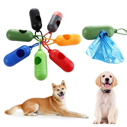 Clip for Walking Travel Cat Litter Bag Pet Waste Bag Holder Dog Poop Bags Dispenser Trash Sack Case Carrier Garbage Stor