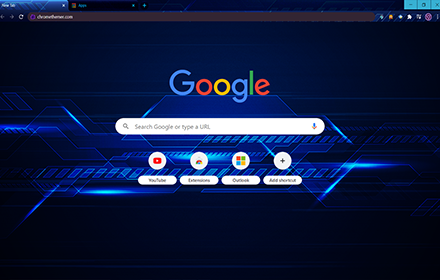 Techno Glitched Blue chrome extension