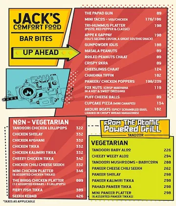 Agent Jacks Bar menu 