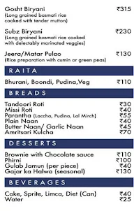 Arshi's Kitchen menu 2