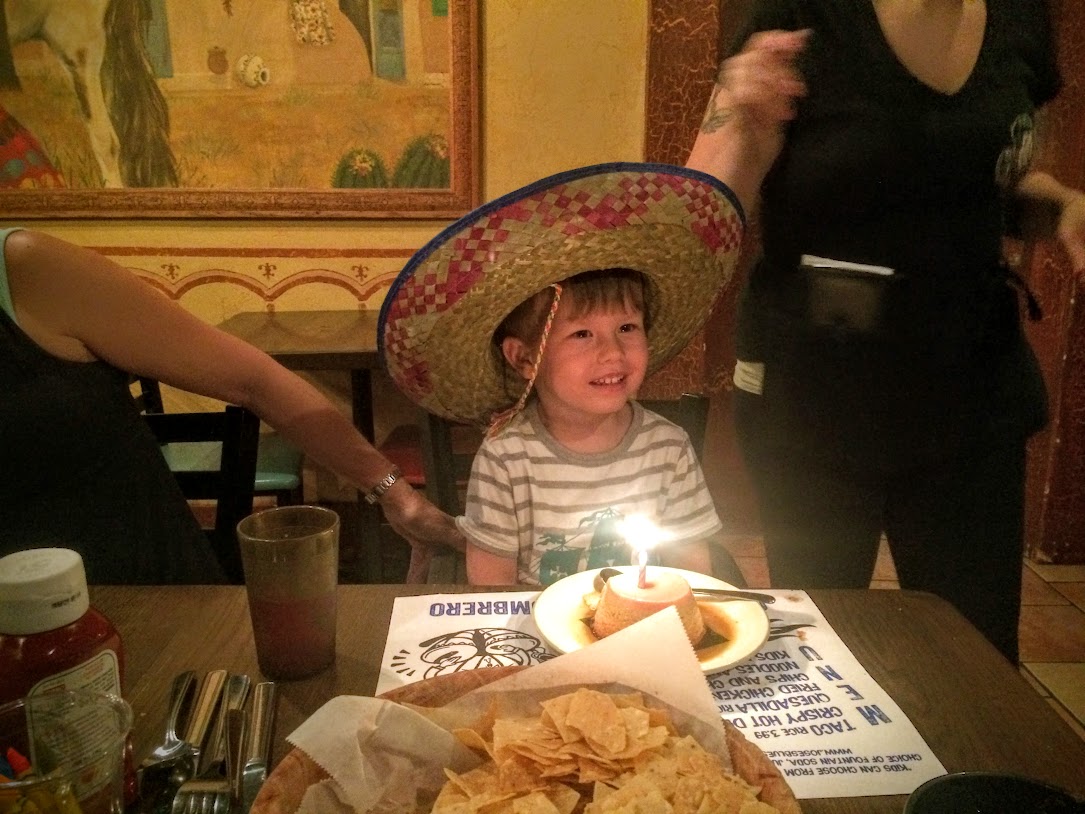 Terri, Toby and I met Ashley at a little Mexican Restaurant on the 16th, the night before Toby's 4th birthday. The folks at the restaurant put on a great show for him!