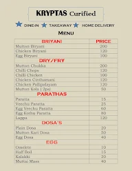 Kryptas menu 3