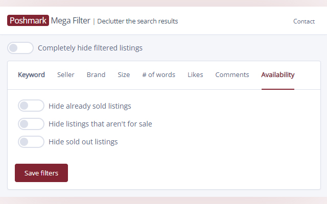 Poshmark Mega Filter - Declutter the search Preview image 6