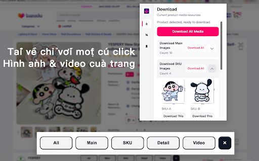 Lazada tải ảnh tải video - Tải miễn phí ảnh chính, video, ảnh SKU, chi tiết