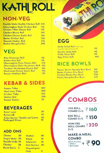 Kathi Roll Inc menu 