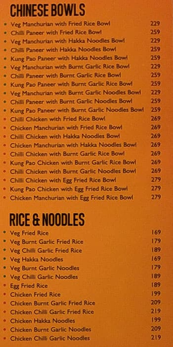 The Momo Co. menu 