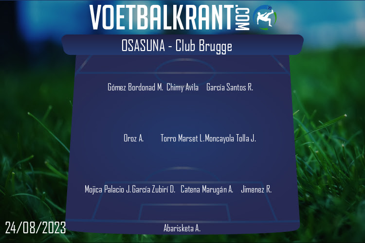 Opstelling Osasuna | Osasuna - Club Brugge (24/08/2023)