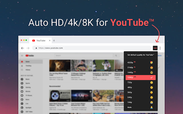 Auto HD/4k/8k for YouTube™ - YouTube™ Auto HD Preview image 2