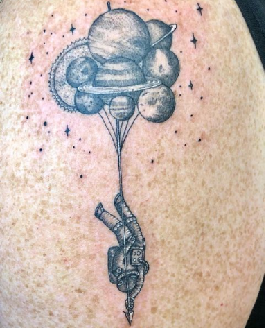 Parachute Astronaut Tattoo