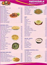 Madhubala Restaurant & Bar menu 4