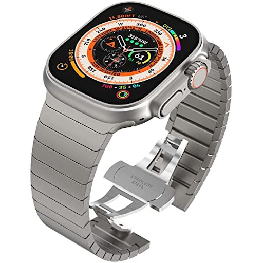 Title 8, Stainless steel strap with one bead bamboo join...