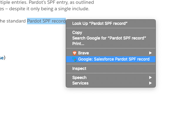 Salesforce Search - Highlight, Right-Click chrome extension