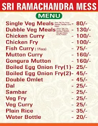 Sri Ramachandra Mess menu 1