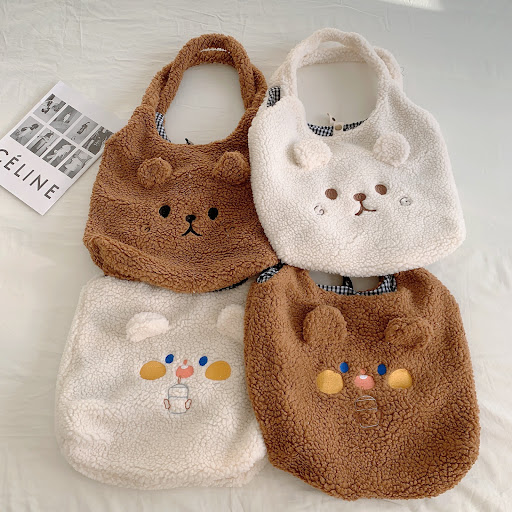 Title 5, Cute Plush Large Capacity Tote Bag Carry Everyt...