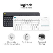 Bàn Phím Không Dây Logitech K400 Plus, Có Touchpad Để Kết Nối Pc - Tv, Laptop/Tablets