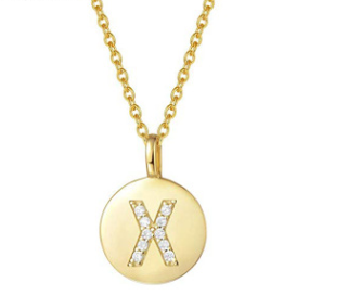 Single Studded Letter Necklace