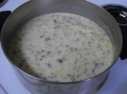 Quick and easy Corn @ Mushroom Chowder.  Pick up the heavey cream on your way home  - You probably have everything else in your pantry and freezer!