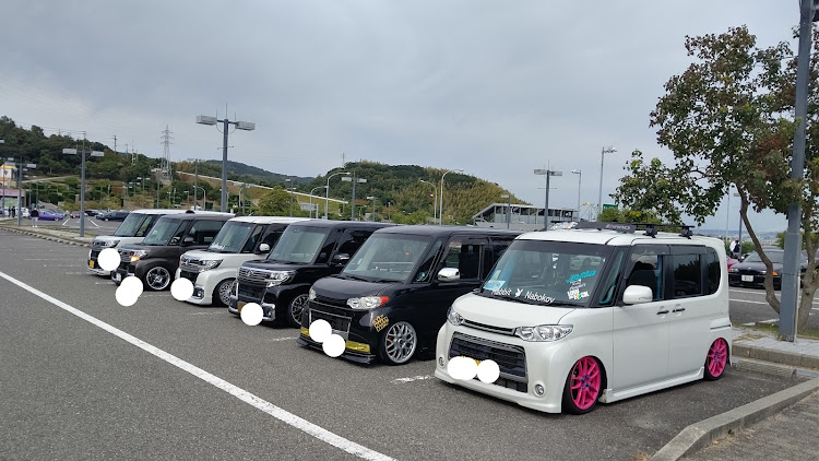 タントカスタムのタント＆コンテMT淡路島ハイウェイオアシス・やはりtwo−k💕・京都フォロワーさん淡路島MTご挨拶🤗・YOUTUBEのご案内!に関するカスタム事例の投稿画像7枚目