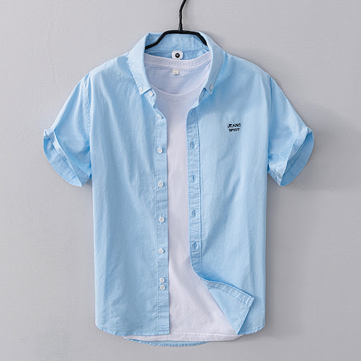 Title 6, Mens 1606 Summer New Shirt Simple Solid Color ...