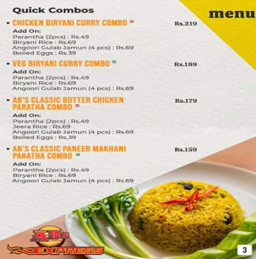 Express By AB's menu 