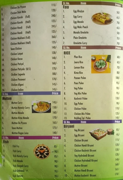 Raj Bhog menu 