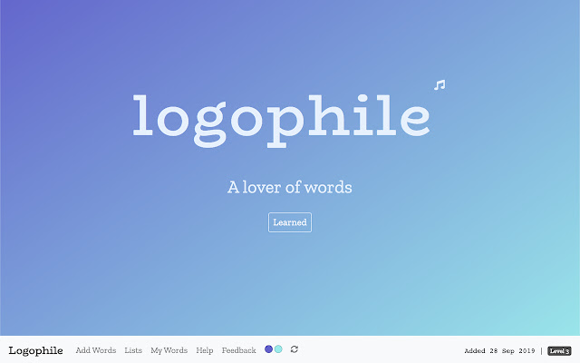 Logophile chrome extension