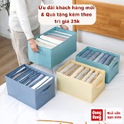 Hộp Vải Chia 9 Ngăn Đựng Quần Jean Áo Sơ Mi Thun Thu Đông Đa Năng Khay Túi Vải Cao Cấp Vnxk Sắp Xếp Gọn Gàng Tủ Đồ Nhật