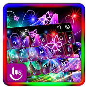 Colorful Neon Butterfly Keyboard Theme  Icon