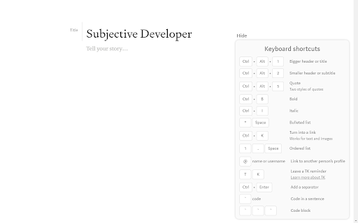 Medium Shortcuts