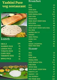 Yazhini Pure Veg Restaurant menu 1