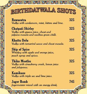 SodaBottleOpenerWala menu 