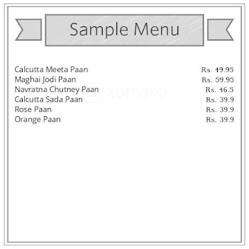 Damru Paan Shop menu 