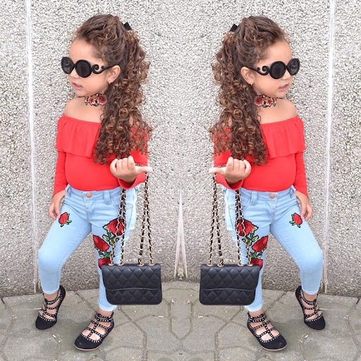 Title 1, Girls Childrens Suit One Shoulder Top Rose Je...