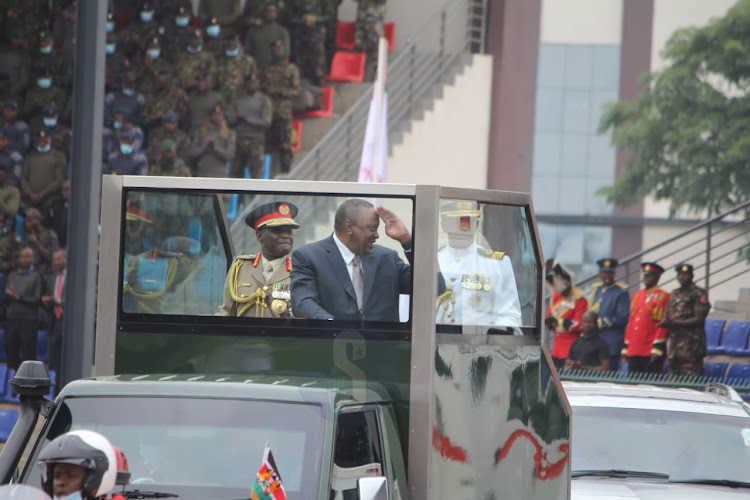 President Uhuru Kenyatta during the KDF farewell ceremony on September 9, 2022.