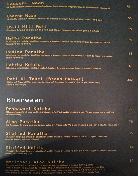 Paakashala menu 