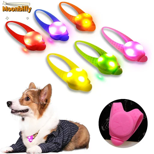 LED Light Silicone Luminous Puppy Cat Dog Pendant for Collar Drawstring Anti-lost Walking Pet Accessories Supplies Dog B