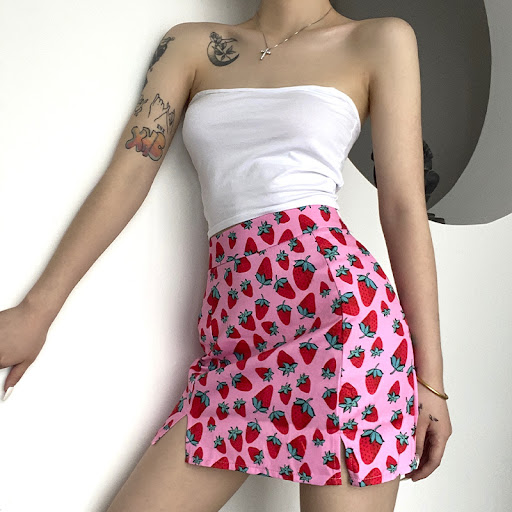 Title 8, World Bank Cherry Print High Waist Hips Girls S...