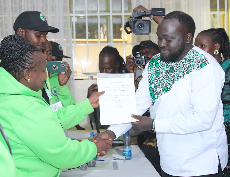 Wafula Wakoli when he received his certificate on Friday.