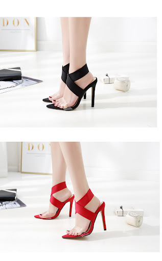Title 6, Womens sexy pointed high heel sandals with ela...
