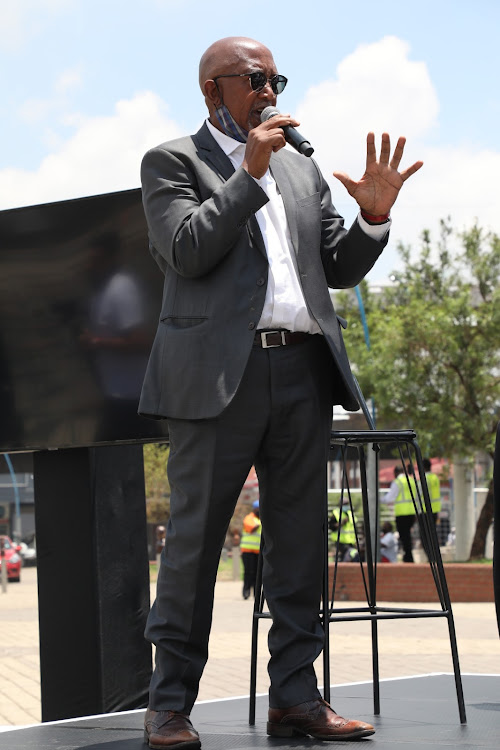 Sipho Hotstix Mabuse during an educational program by Black Label