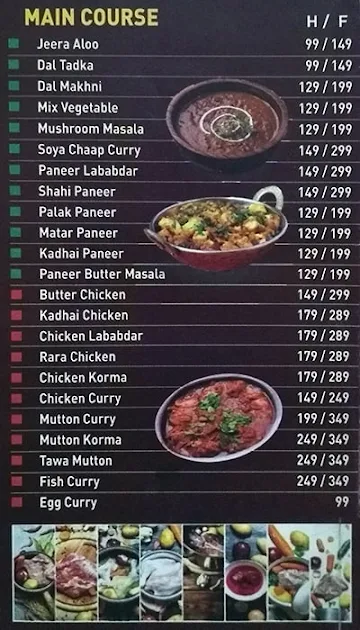 Punjabi Chicken menu 